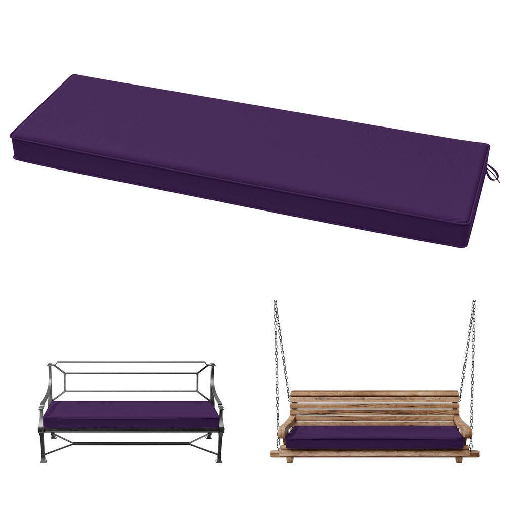 48 in. x 18 in. x 3.5 in. Rectangular Outdoor Porch Swing Bench Cushion Purple price history on PriceWatchPro