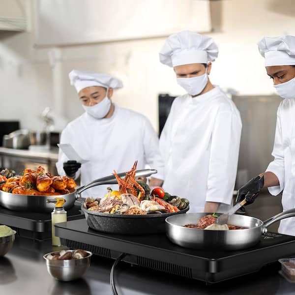 aobosi Dual Induction Cooktop with 10 Hour Timer, Safety Lock,12