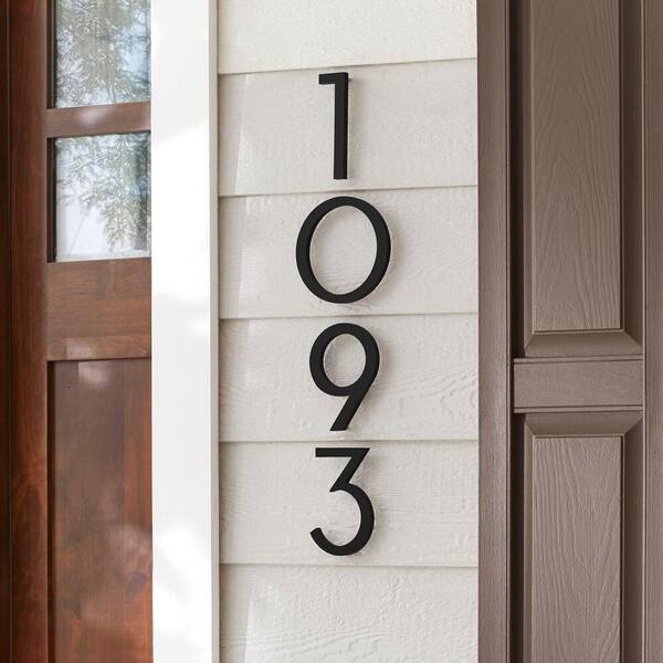 10 in. Matte Black Aluminum Floating or Flat Modern House Number 9