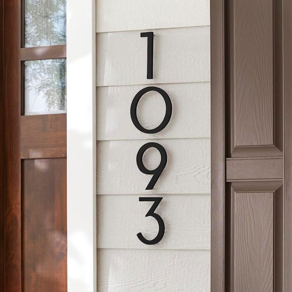 6 in. Matte Black Aluminum Floating or Flat Modern House Number 0