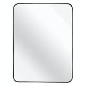 30 in. W x 40 in. H Rectangular Wall Mounted Brushed Aluminum Frame Bathroom Vanity Mirror in Black