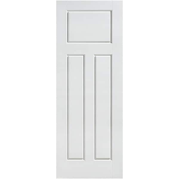 Masonite Glenview Smooth 3-Panel Craftsman Hollow Core Primed Composite Interior Door Slab