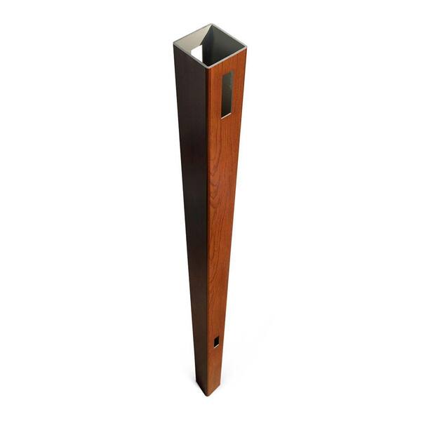 Veranda Pro Series 5 in. x 5 in. x 8-1/2 ft. Rosewood Vinyl Anaheim Rosewood Heavy Duty Routed Line Fence Post