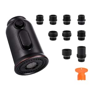 3-Function Pull Down Kitchen Faucet Spray Head Replacement with 9-Adapter Kit in Oil Rubbed Bronze
