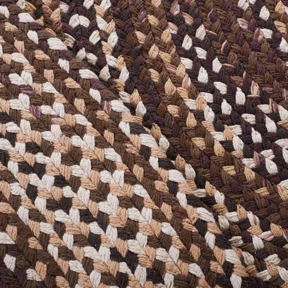 Handwoven Brown and Ivory Cotton Oval Rug 6' x 9'