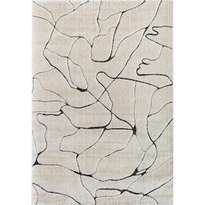 Cadence Marble 2'x4' Contemporary Beige Area Rug