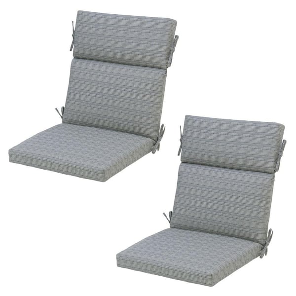 Hampton Bay 21.5 x 20 Outdoor Dining Chair Cushion in Standard Cement Texture (2-pack)