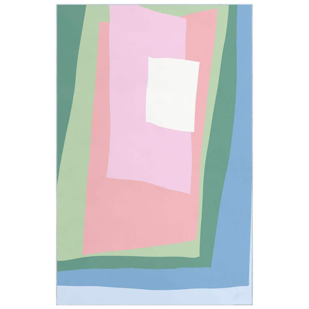 Multi-Colored 5 ft. x 8 ft. Cut Out I Washable Geometric Art Area Rug price history on PriceWatchPro