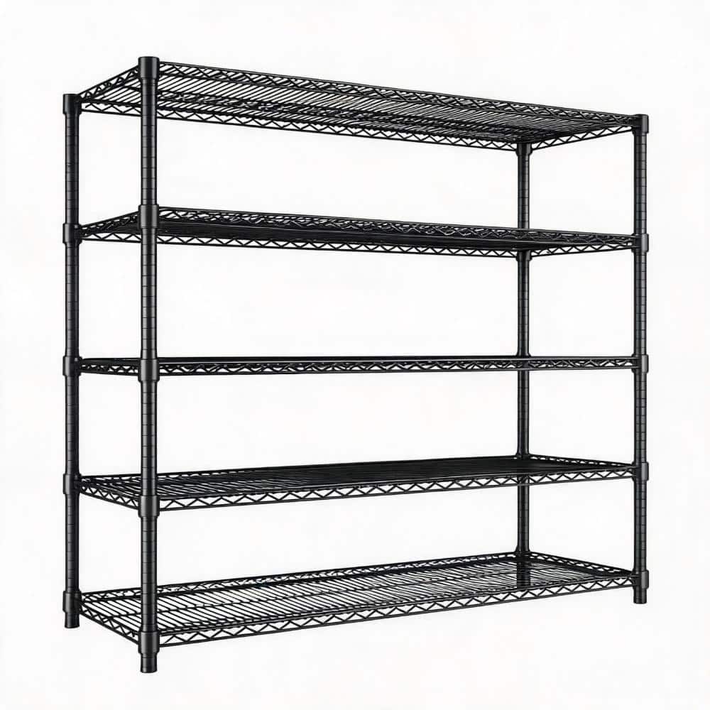 5-Tier Heavy Duty Metal Shelving Unit, Adjustable Wire Garage Storage Shelves, 55 in. W x 23.6 in. D x 76.8 in. H price history on PriceWatchPro