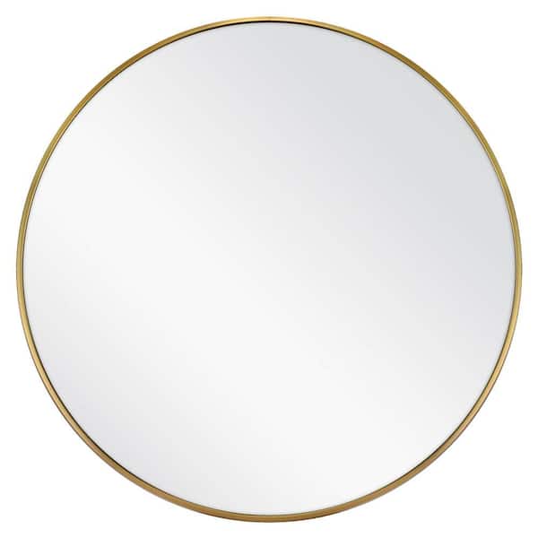 20 in. W x 20 in. H Light weight Aluminum Round Metallic Gold Wall Mirror- Contemporary Thin Profile
