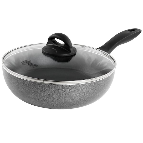 Clairborne 9.5 in. Non Stick Aluminum Wok with Lid in Granite Grey