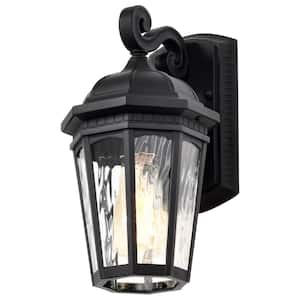 East River Matte Black Outdoor Hardwired Wall Lantern Sconce with No Bulbs Included