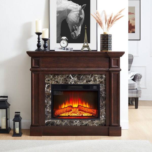 ToolCat 46 in. Freestanding Mantel with 23 in. Electric Fireplace