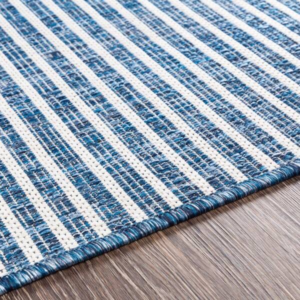 Joss & Main Greta Geometric Handmade Flatweave Polypropylene Indoor / Outdoor Area Rug in Winter White/Twilight Blue/Tempest Rug Size: Rectangle 9' x 12