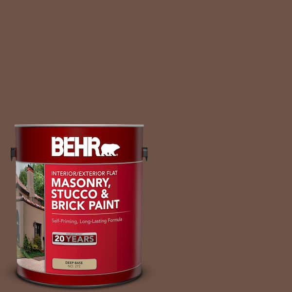 BEHR 1 gal. #N230-7 Rustic Tobacco Flat Interior/Exterior Masonry, Stucco and Brick Paint