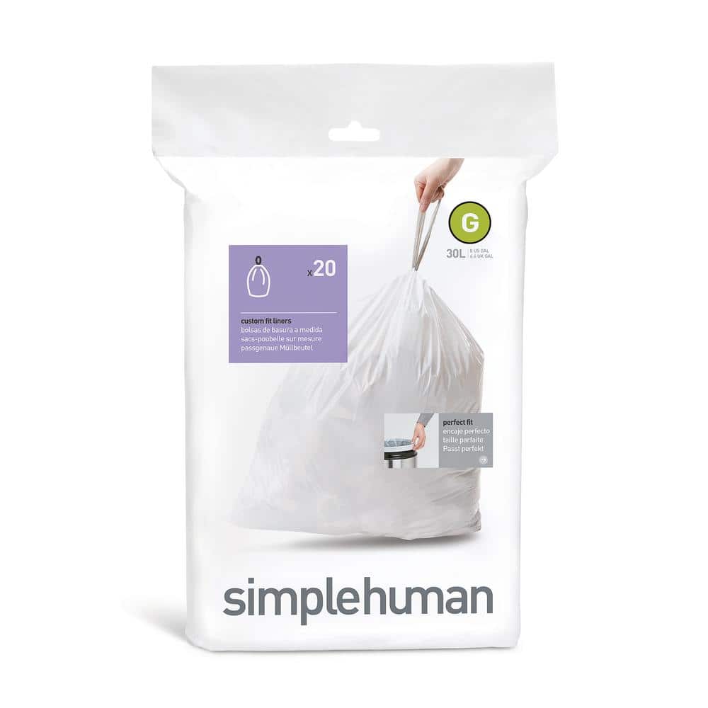 simplehuman 8 gal. Code G Can Liners (20-Count) CW0166 - The Home Depot