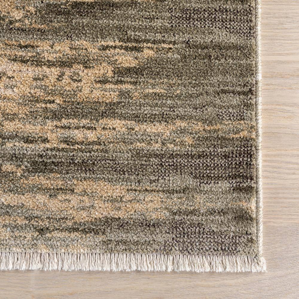 Fiadh Abstract Green and Beige Synthetic Area Rug, 2' x 3'