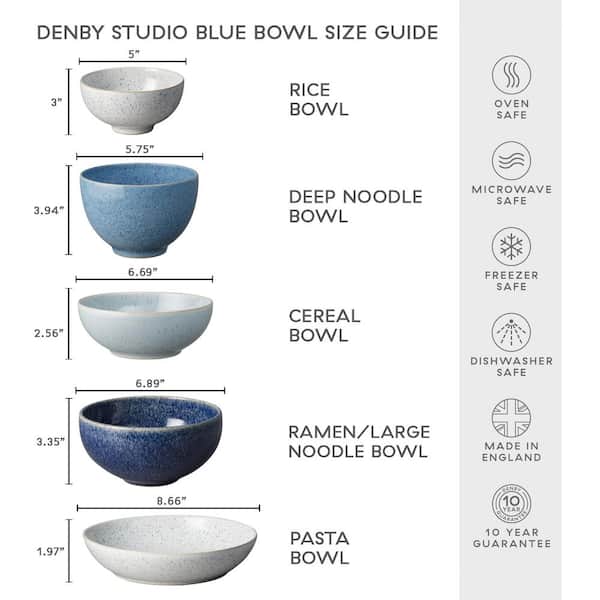 Denby Stoneware Studio Blue (Set of 4) 27.7 fl. oz. Cereal Bowls