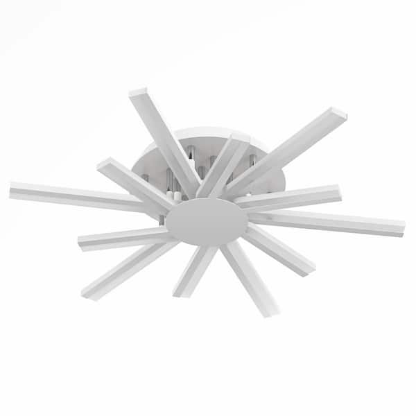 aiwen 29.92 in. 12-Light Modern White LED Flush Mount Petal Ceiling Chandelier Ceiling Lights