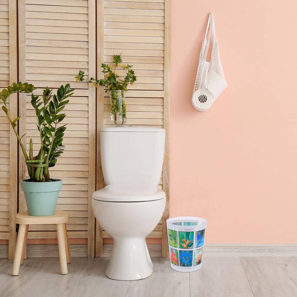 Tropical Paradise Decorative Plastic Waste Basket – 4.5L