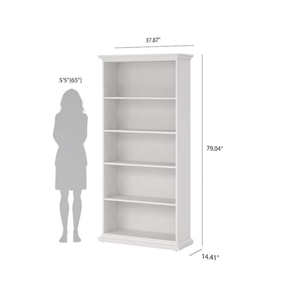 Tvilum Sonoma White 5-Shelf Bookcase 7986449 - The Home Depot