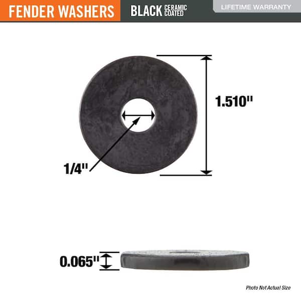 BCP560 #10 X 1 304 Stainless Steel Fender Washers - 50 Pack - Corrosion Resistant Bonded Washer
