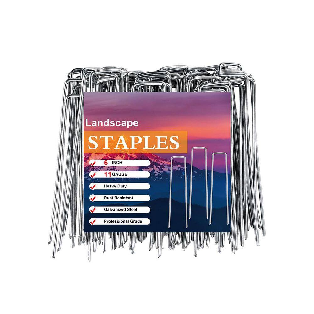 6 L x 1.5 W x 6 H Silver Steel Landscape Installation Garden Staples Weed Barrier Securing Rust Resistant (200-Pack) price history on PriceWatchPro