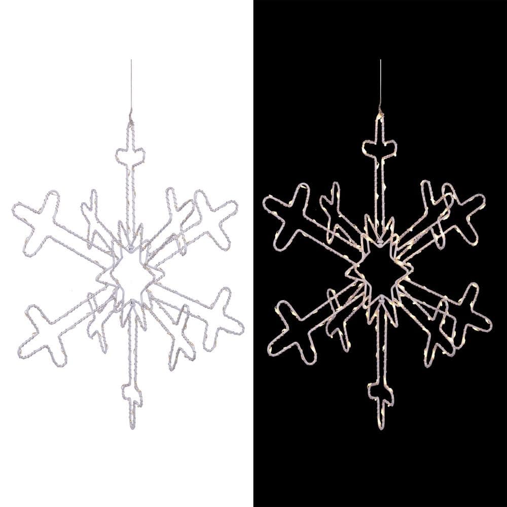Hanging Snowflake Christmas Decor with LED Lights