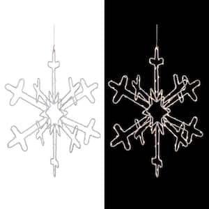 Hanging Snowflake Christmas Decor with LED Lights