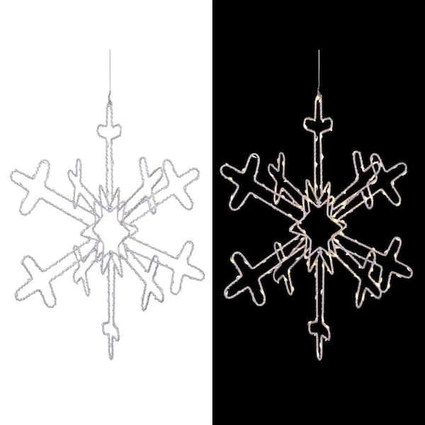 Alpine Hanging Snowflake Christmas Decor with LED Lights