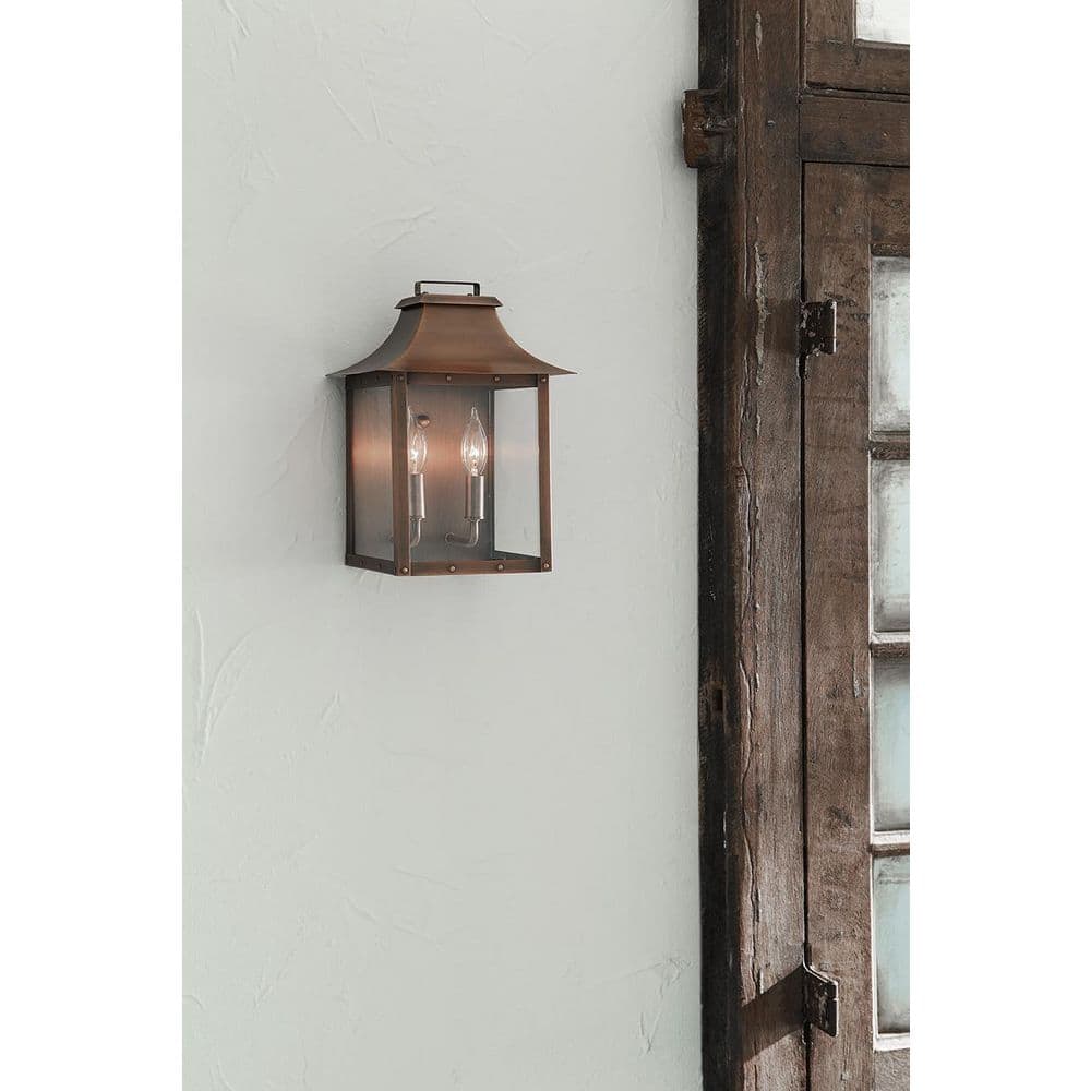 Manchester 13.5'' Copper Patina Dimmable Pocket Wall Lantern