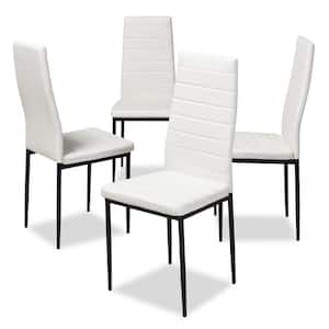 Armand White Faux Leather Upholstered Dining Chair (Set of 4)