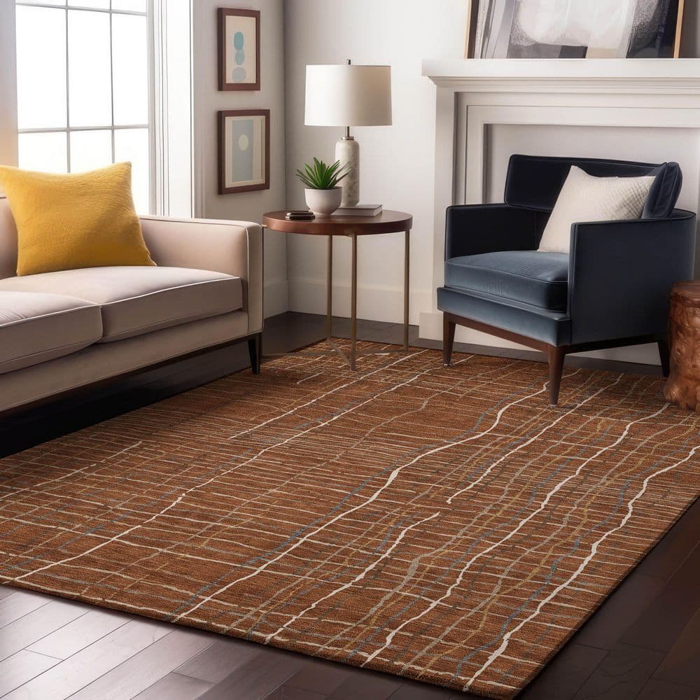 Mayfield Premium Machine Washable Abstract AMF998 Paprika 8 ft. x 10 ft. Area Rug price history on PriceWatchPro