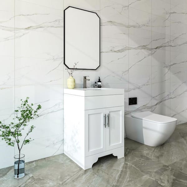 HOMEVY STUDIO Agnea 24 in. W x 21 in. D x 35 in. H Single Sink