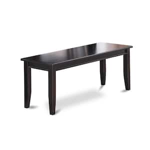 Black Finish Dining Bench with Wooden Seat 15 in.
