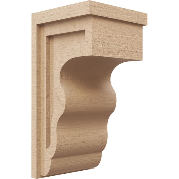 Ekena Millwork 8 in. x 16 in. x 8 in. Wide Highland Rough Cedar Woodgrain TimberThane Corbel, Primed Tan