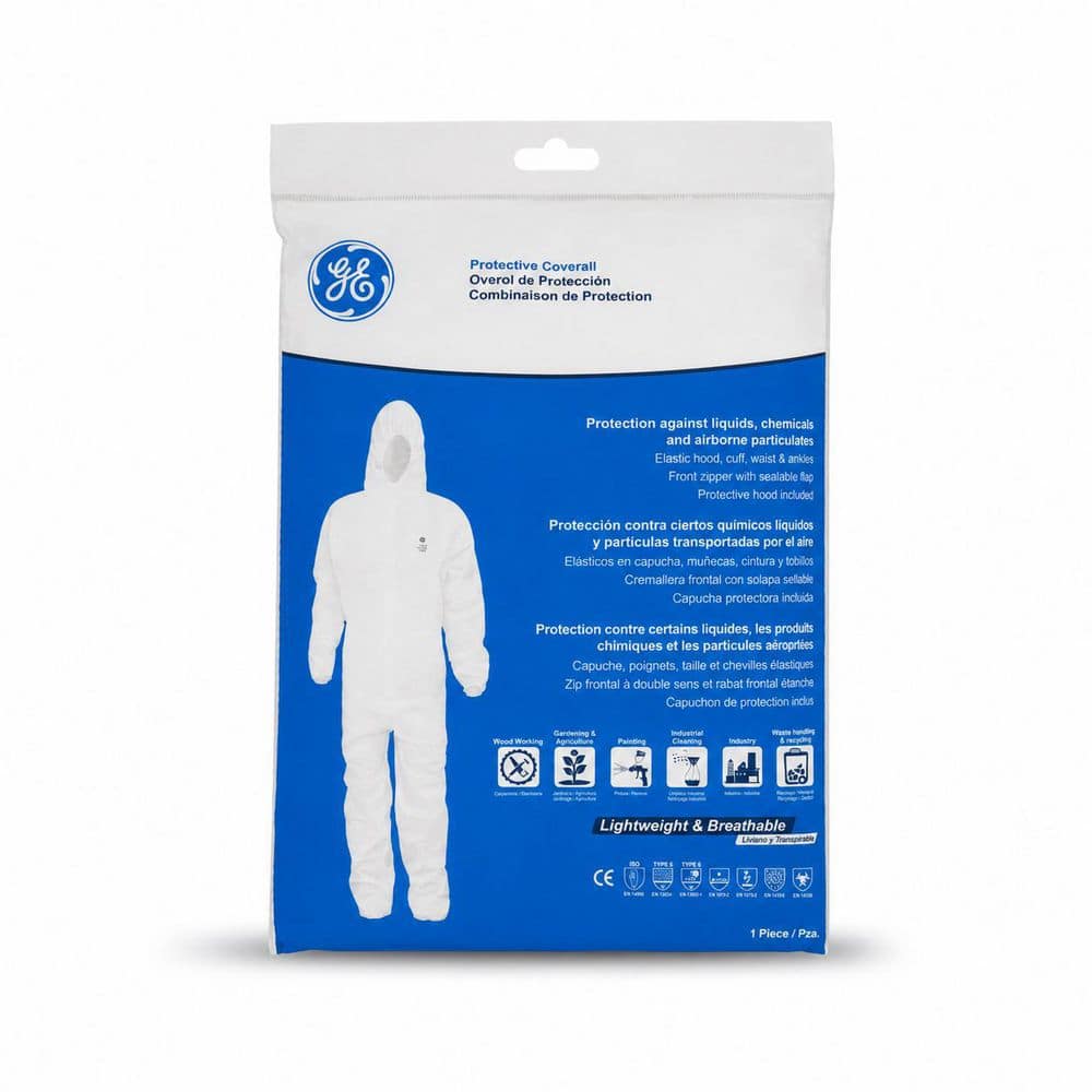 GE M Microporous Protective Coveralls w/ Hood and Boots-GW903M