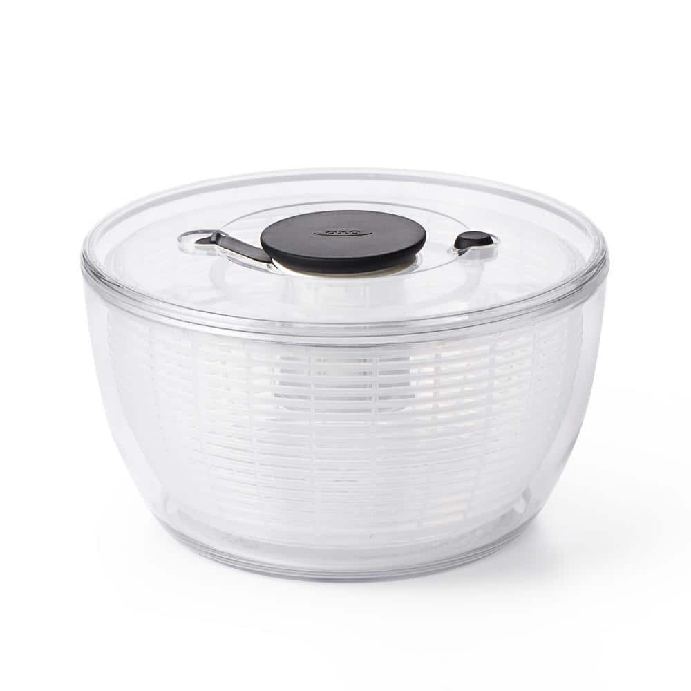 Clear & White 6.22 Qt Easy-Use Award-Winning Salad Spinner