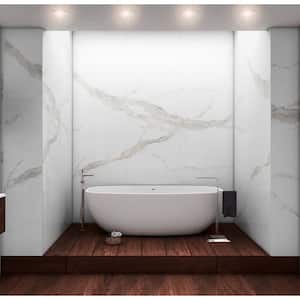 Thanos Ivory 32 in. W x 96 in. L Polished Porcelain Floor and Wall Tile (20.67 sq. ft./Case)