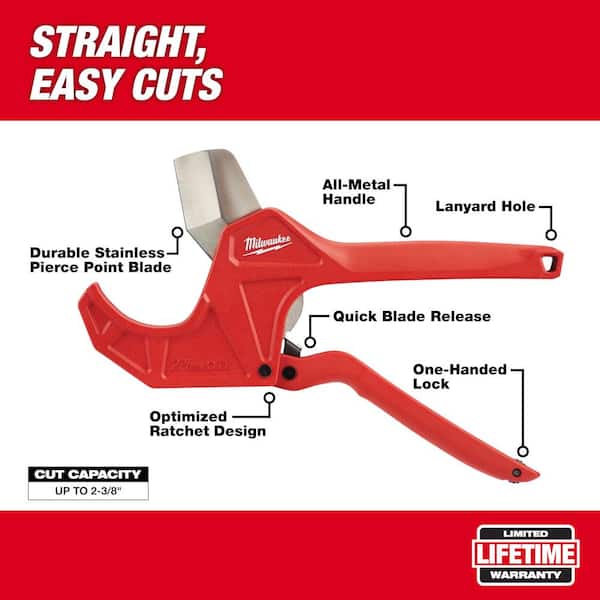 Milwaukee 1-5/8 in. and 2-3/8 in. Ratcheting Pipe Cutter, 1 in