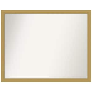 Grace Brushed Gold Narrow 30 in. W x 24 in. H Non-Beveled Bathroom Wall Mirror in Gold