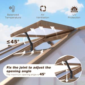 6 ft. x 8 ft. Wooden Greenhouse for Outdoors, Polycarbonate Greenhouse with Roof Vent, Greenhouse for Outside Garden