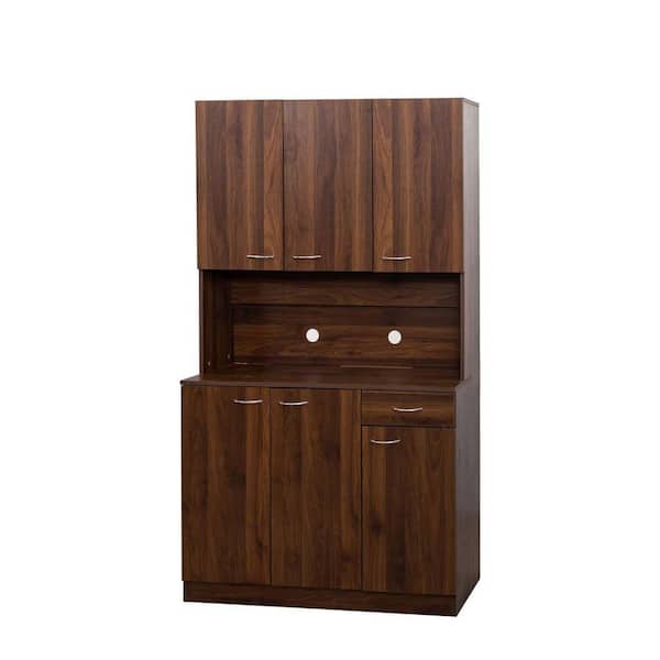 XUJMK 39 in. W x 15 in. D x 71 in. H Brown Linen Cabinet, Tall