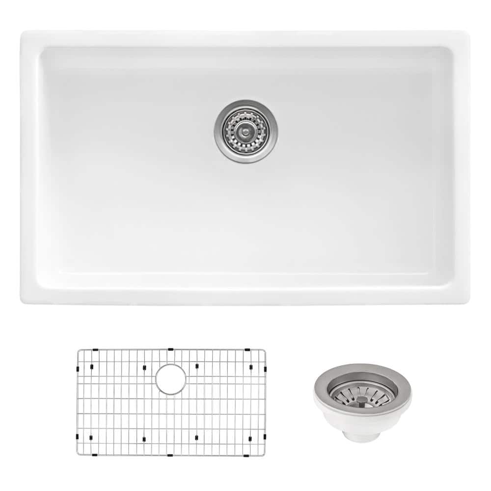Fiamma 30 in. Undermount Single Bowl Fireclay Kitchen Sink in White price history on PriceWatchPro