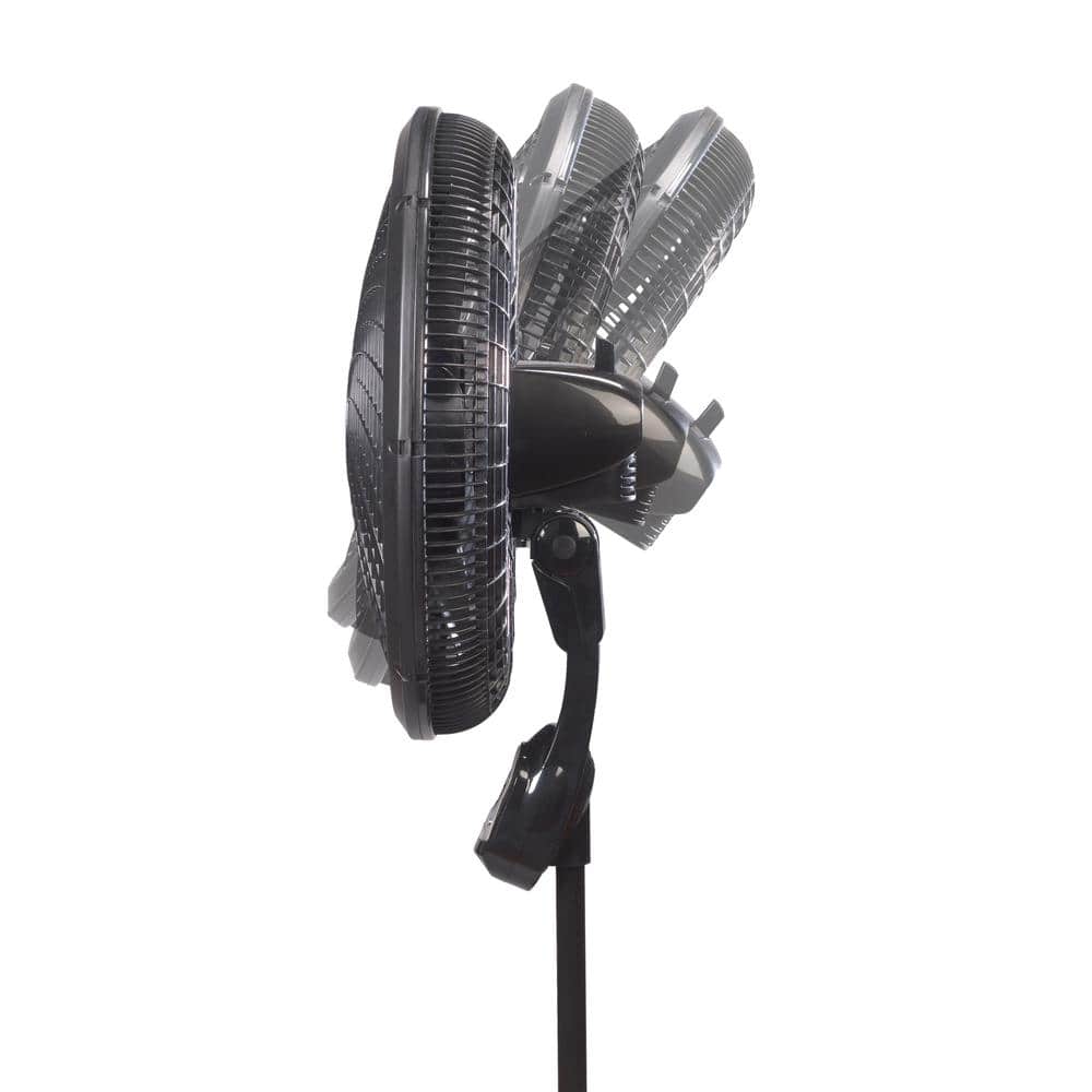 Black 54" Adjustable Height Oscillating Pedestal Fan with Remote