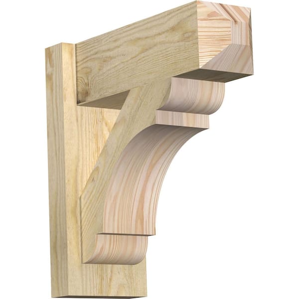 Ekena Millwork 6 in. x 16 in. x 16 in. Douglas Fir Olympic Craftsman Rough Sawn Outlooker