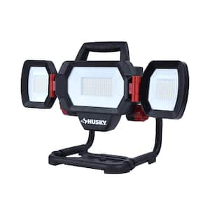 10,000 Lumen Three-Head Hybrid LED Work Light with Rechargeable Battery