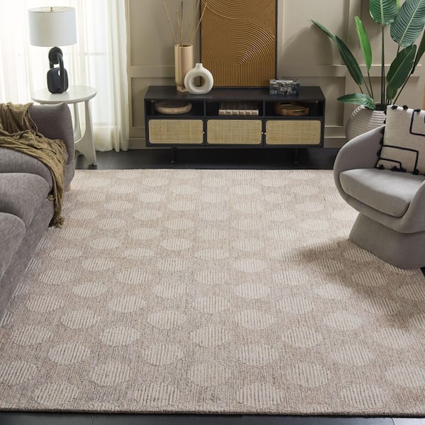Metro 9 ft. x 12 ft. Gold/Ivory Polka Dot Area Rug