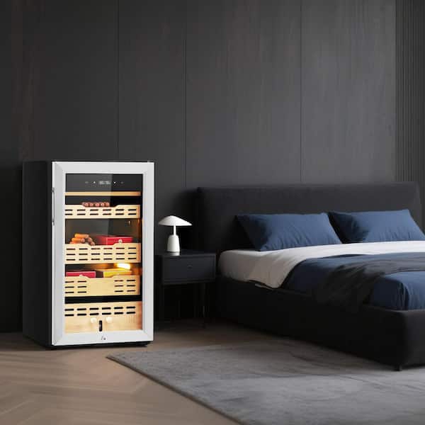 Electric Humidor, 75L, 450 Counts Electric Cigar Humidor Cabinet with Compressor Cooling, Constant Humidity, 4 Layers