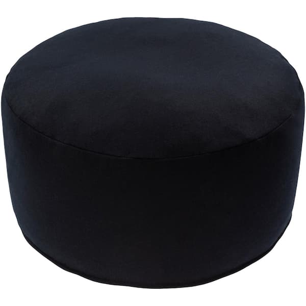 Artistic Weavers Burke Solid Black Wool Cylinder Accent Pouf
